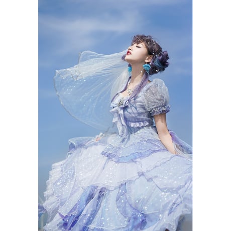 Deep Sea Girlワンピースドレス  サックス