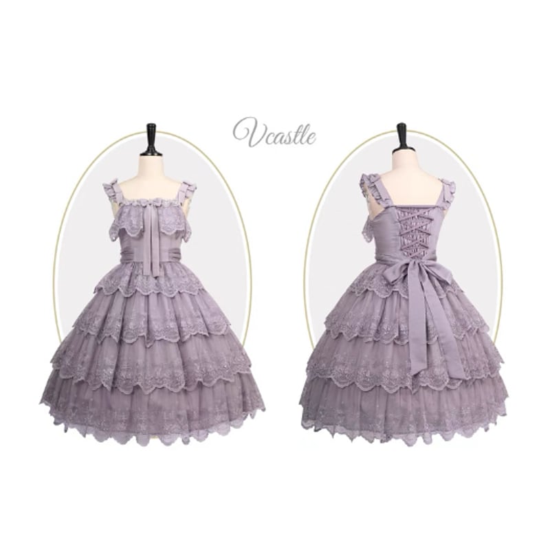 Glazed Flower Banquet ジャンパースカート ラベンダー | tulle オ