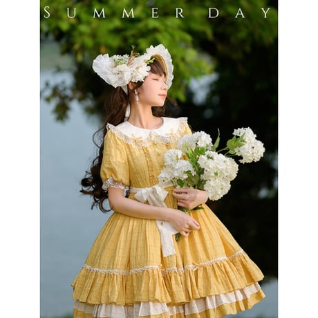 summer afternoon tea ワンピース　イエロー