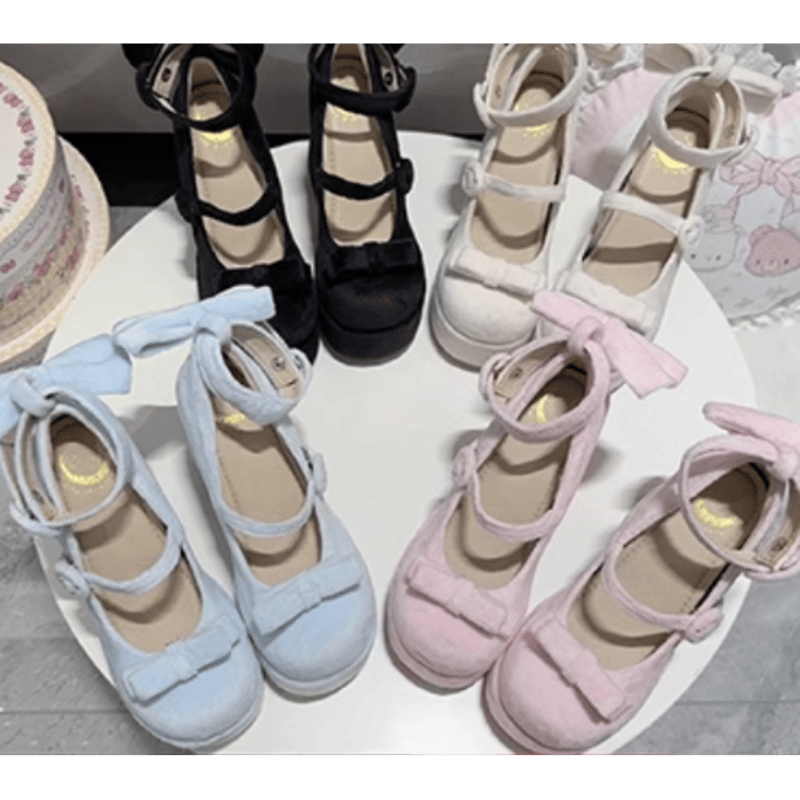 ふわふわBABYリボンパンプス ホワイト | tulle オンラインストア