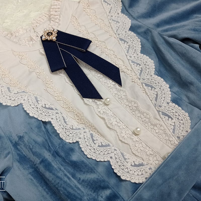 Dollyベロアワンピース ブルー／select | tulle オンラインストア