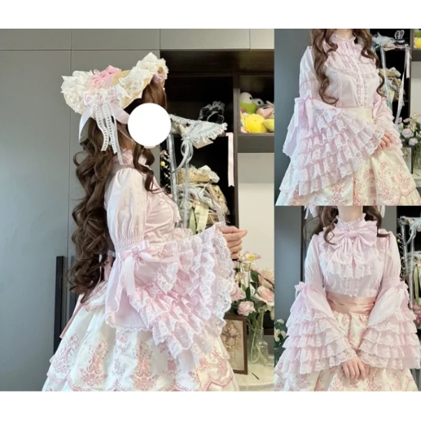 Lacy Princess姫袖ブラウス ベビーピンク／Select | tulle オンライン