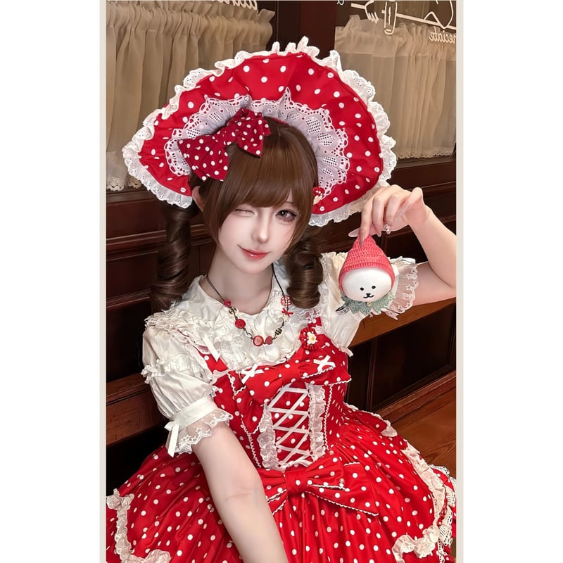 Plaid Baileys Sweet ジャンパースカート ドットレッド | tulle オン