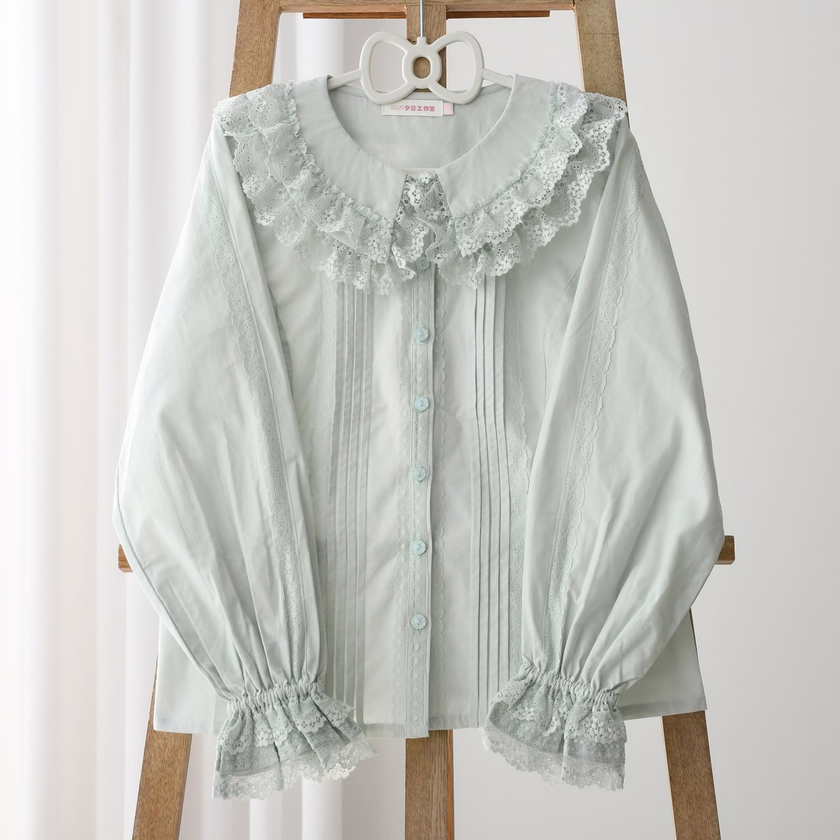 【RosyMonster】 fluffy tulle blouse 長袖 襟付き RosyMonster】 fluffy tulle blouse 長袖 襟付き rosymonster - ITI