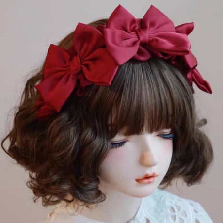 Triple Ribbonカチューシャ　ワイン／select