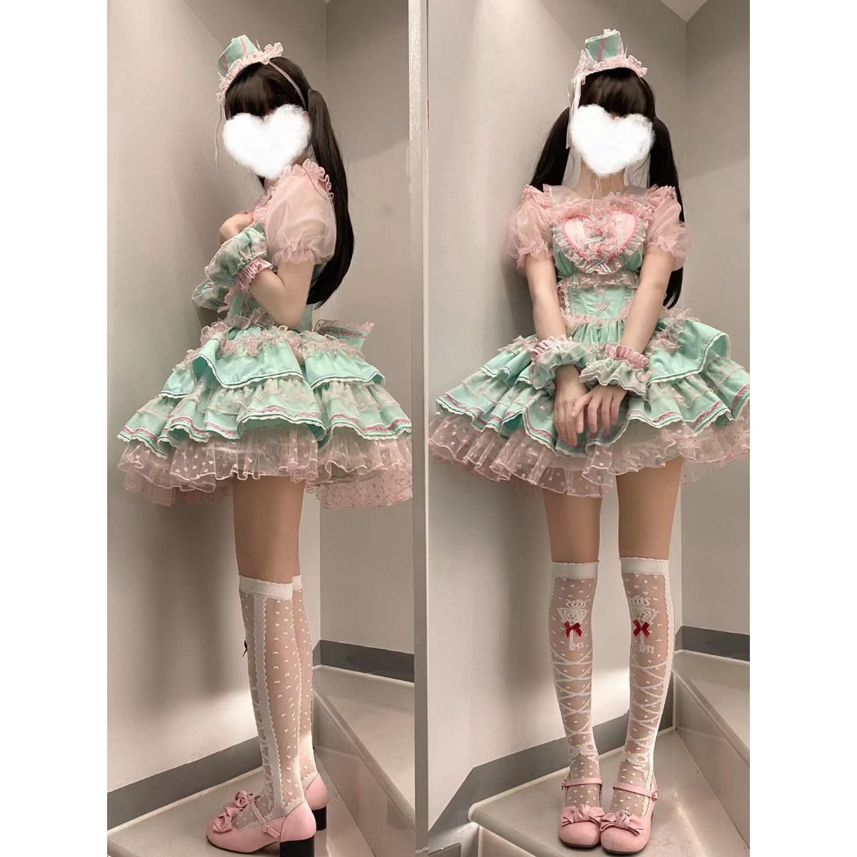 Fancy color ショート丈ジャンパースカート ミント/select Fancy color ショート丈ジャンパースカート ミント/select