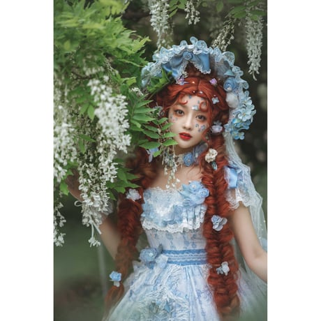 Floral Ribbonドレスset　サックス／select