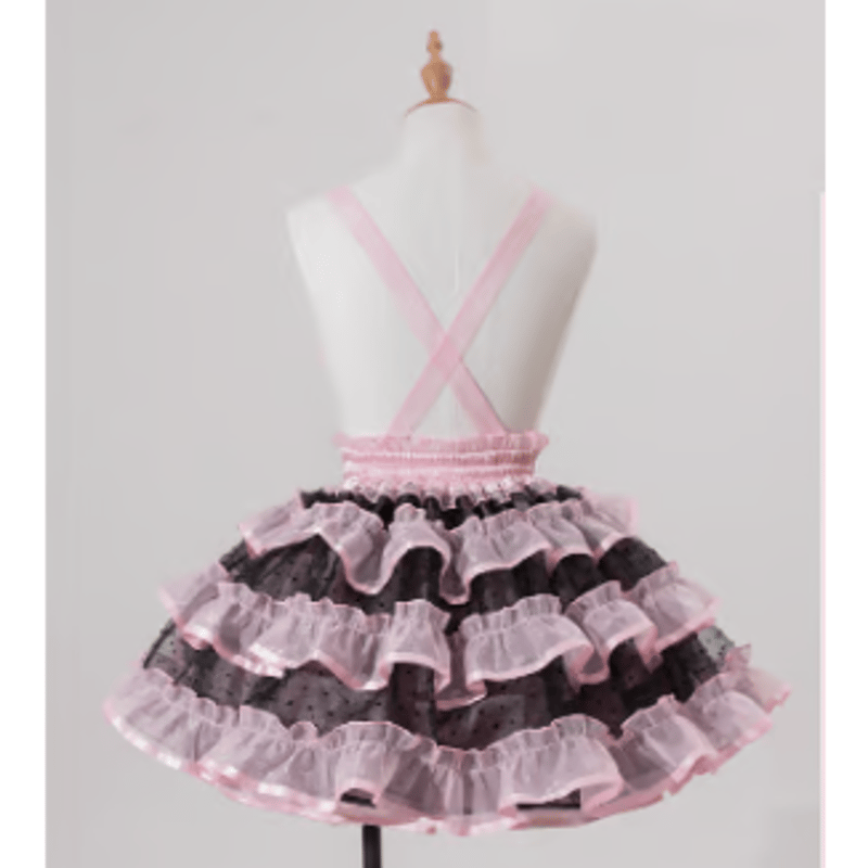 ハート・エプロンスカート Sweet Heartエプロンスカート ピンク×ブラック | tulle