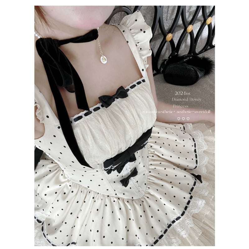 Polka dot danceジャンパースカート ホワイト | tulle オンラインストア