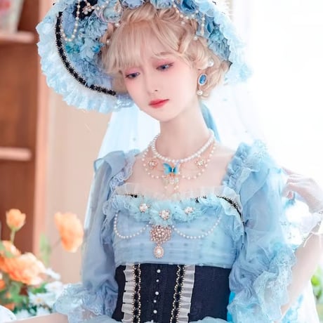 Daisy's Gardenドレス　サックス×ネイビー／select