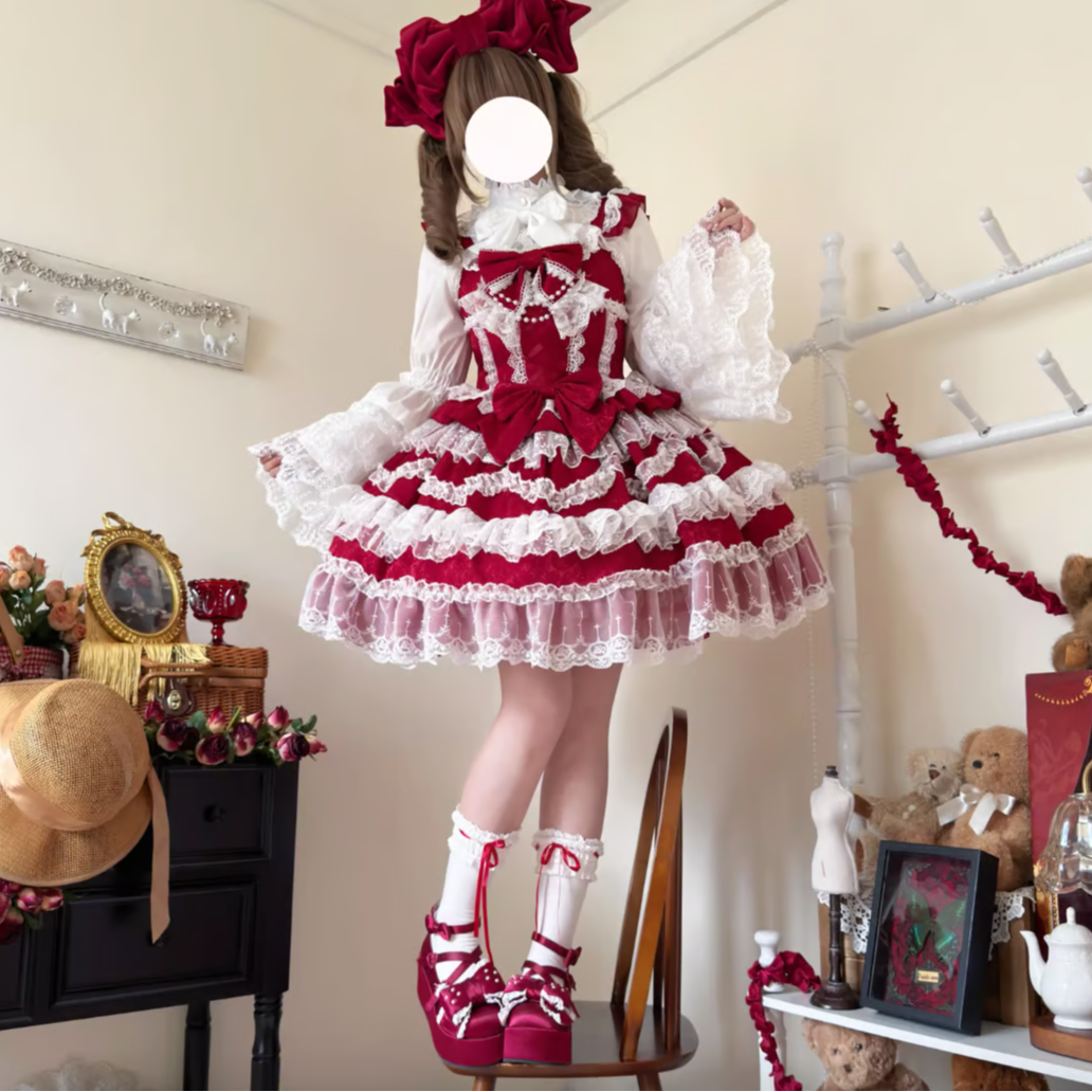 Tea Party Princessジャンパースカート ワイン | tulle オンラインストア