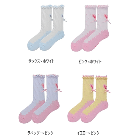 Lovely Dotクルーソックス　8色／select