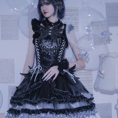 Metallic Angel　ウィング付レースアップシャツカラー3色