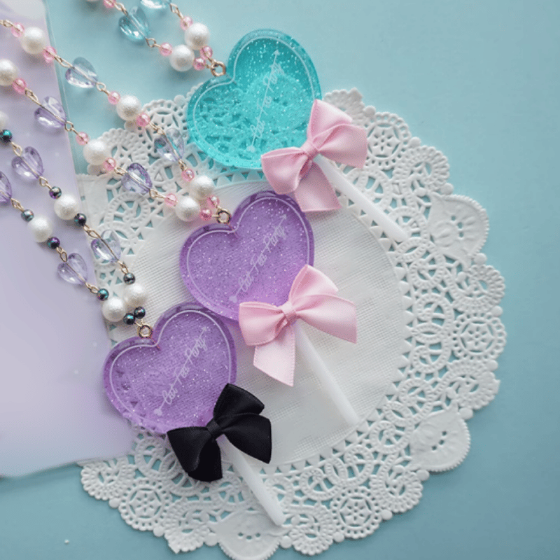 Special POP Heartロリポップネックレス リング　セット POP Heart Lollipop Necklace by Angelic Pretty