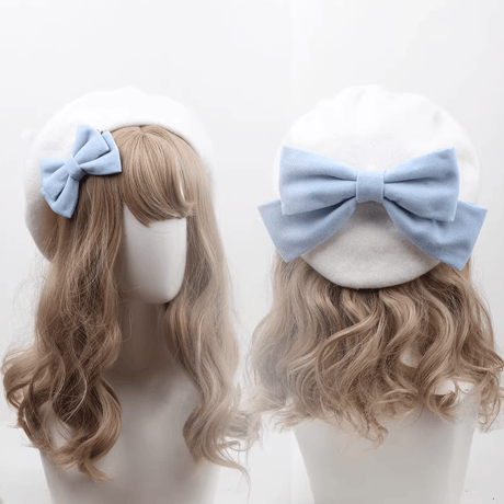 ふわふわリボンベレー帽　10色