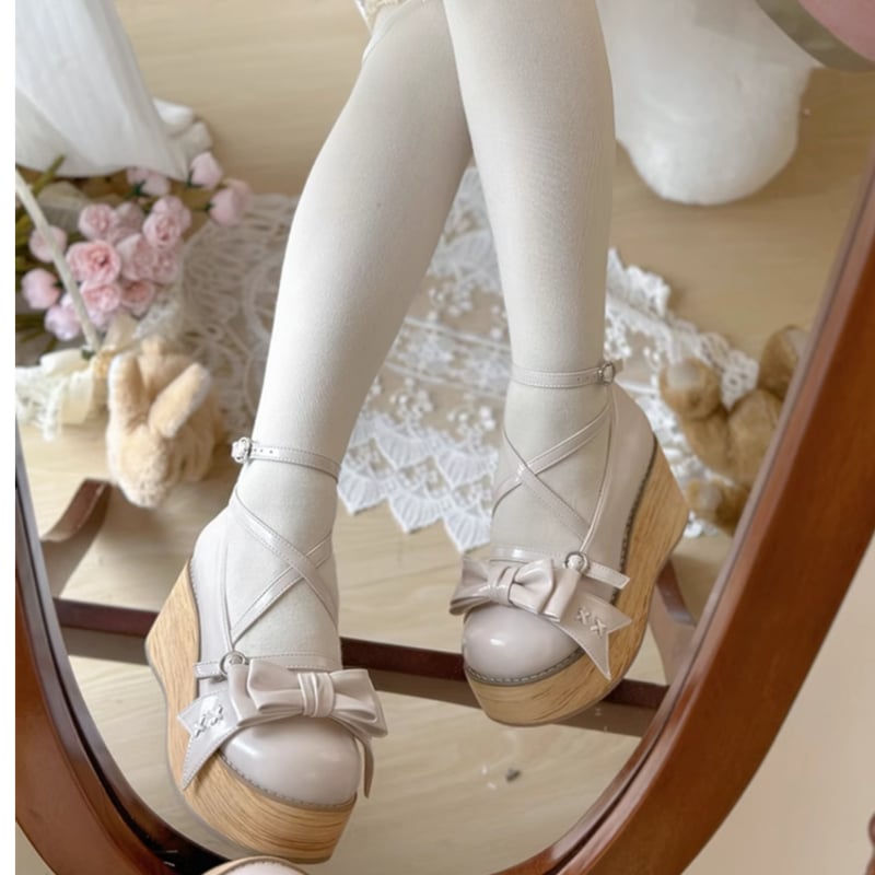 Sweet Pomelo Cakeリボンストラップシューズ アイボリー | tulle オンラ