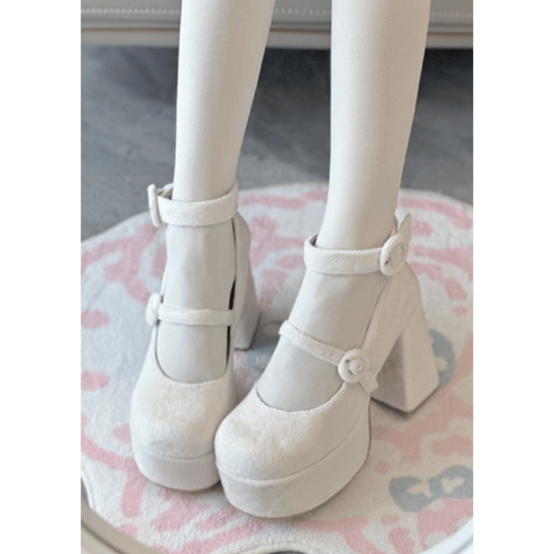 ふわふわBABYリボンパンプス ホワイト | tulle オンラインストア