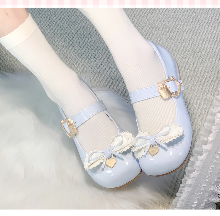 スカラップリボンローヒールパンプス サックス | tulle オンラインストア