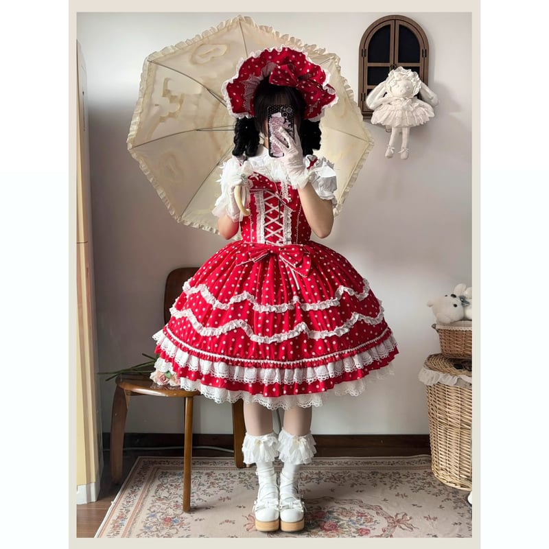 Plaid Baileys Sweet ジャンパースカート ドットレッド | tulle オン