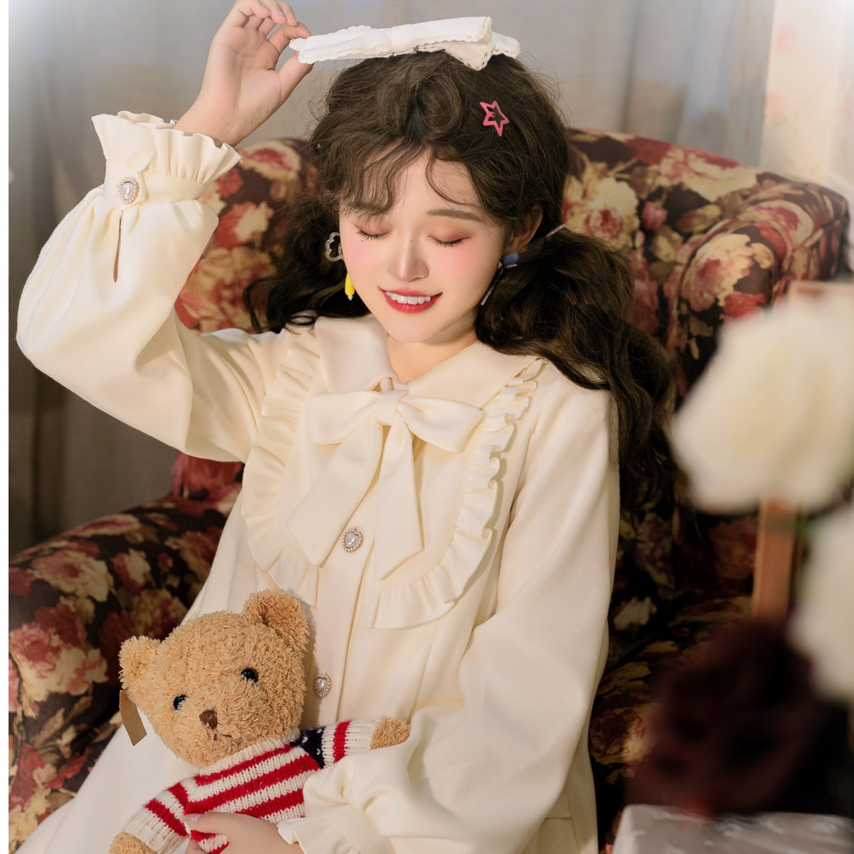 Girly Ribbon ヨークフリルコート ブラック／select | tulle オンライ