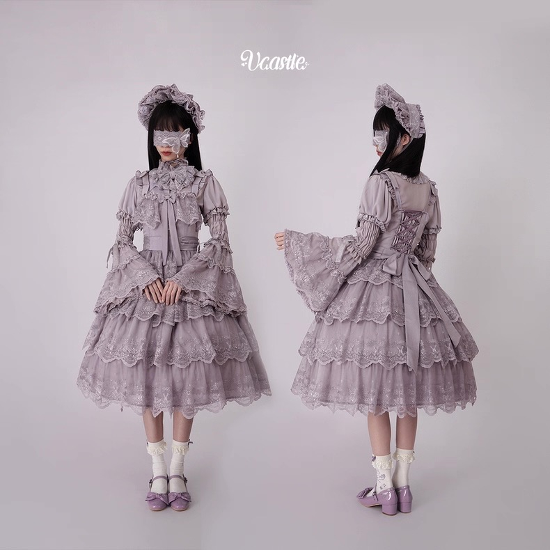 Glazed Flower Banquet ジャンパースカート ラベンダー | tulle オ