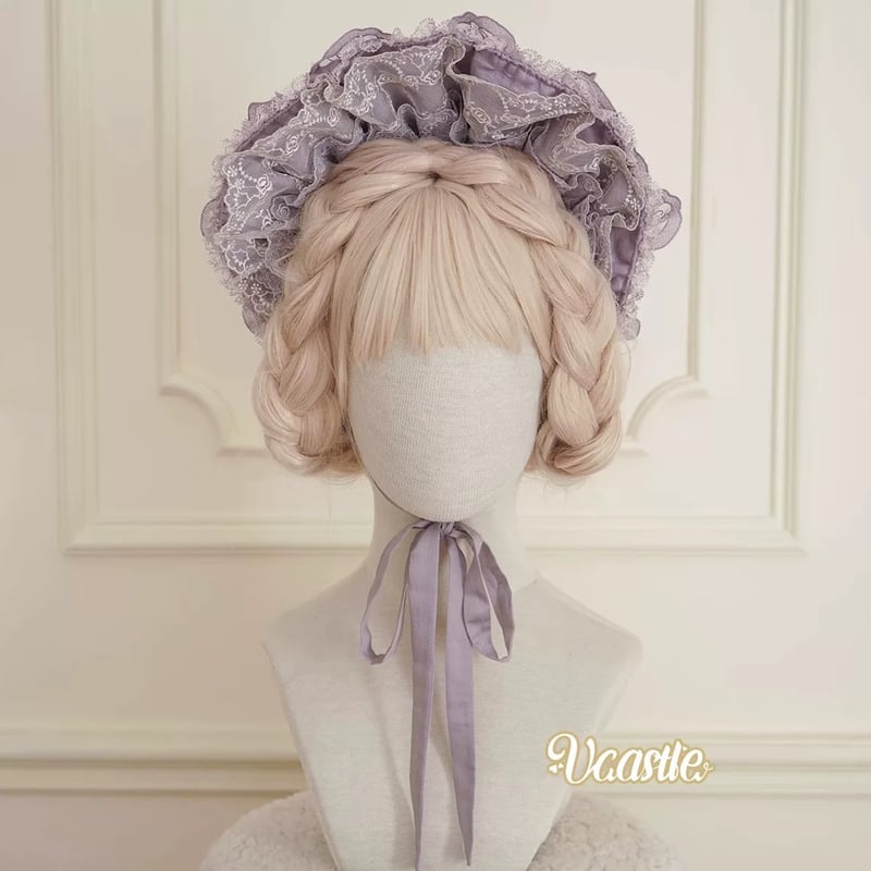 Glazed Flower Banquet ハーフボンネット ラベンダー | tulle オン