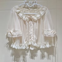 brown manor 2wayレースブラウス 生成り