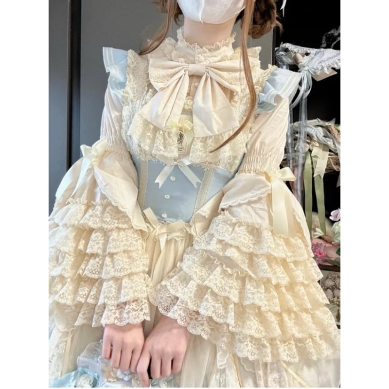さ*様 新品未使用 桜ピンク 姫袖ブラウス Lサイズ Lacy Princess姫袖ブラウス アイボリー／Select | tulle