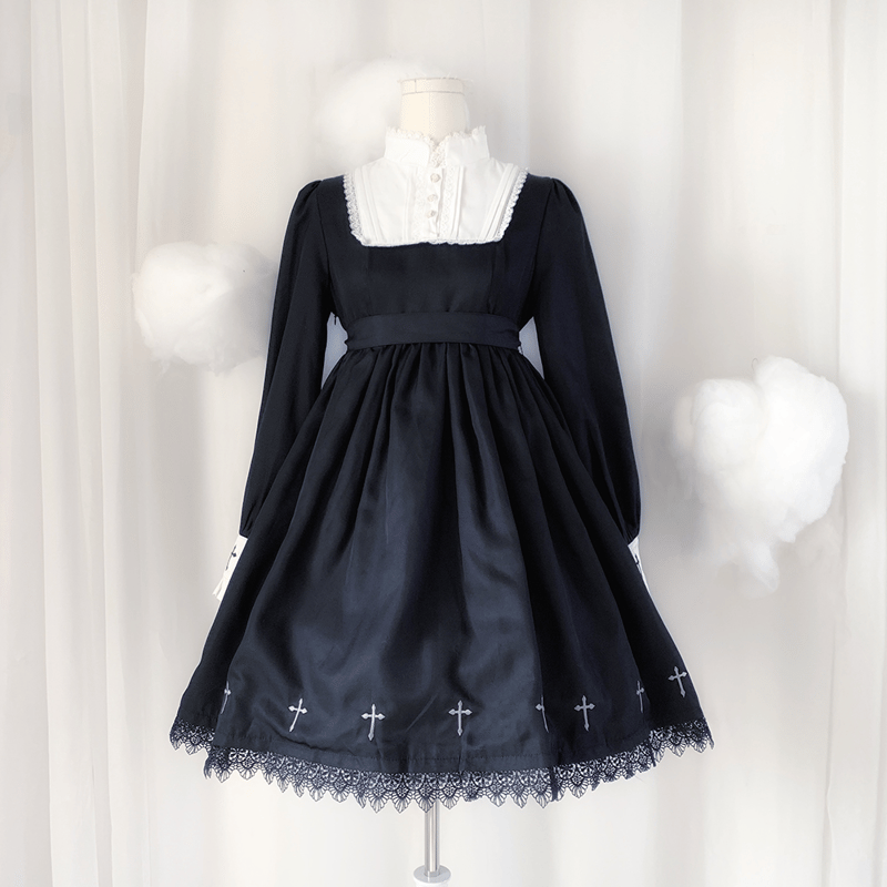 おかんになります 【タグ付き】ユキコキミジマ大きいサイズ フリル襟 Nameless Poemつけ襟付きワンピース | tulle オンラインストア