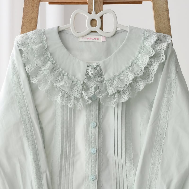 Hyde Garden長袖ブラウス サックス | tulle オンラインストア