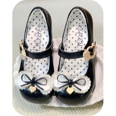 スカラップリボンローヒールパンプス ブラック | tulle オンラインストア