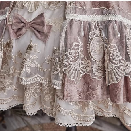 Elegant Salon Tea Party スカート　グレイッシュピンク／Select