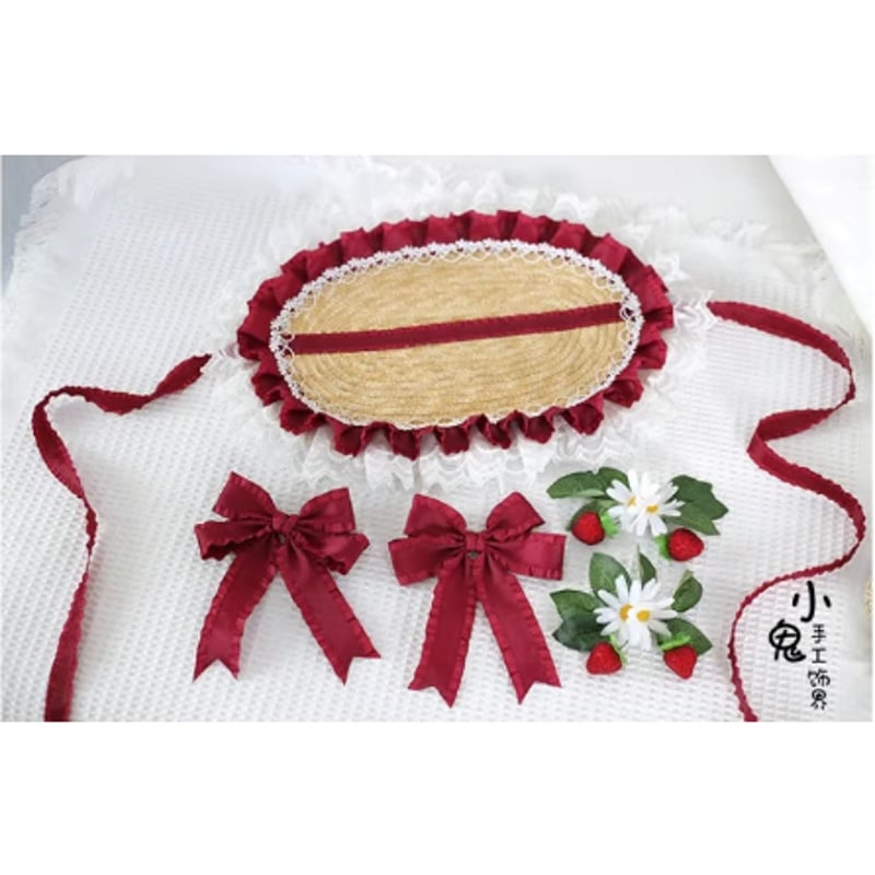 Strawberry 麦わらボンネット レッド | tulle オンラインストア