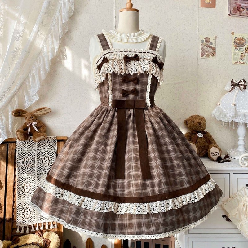 White Tea Dollyジャンパースカート ブラウン | tulle オンラインストア
