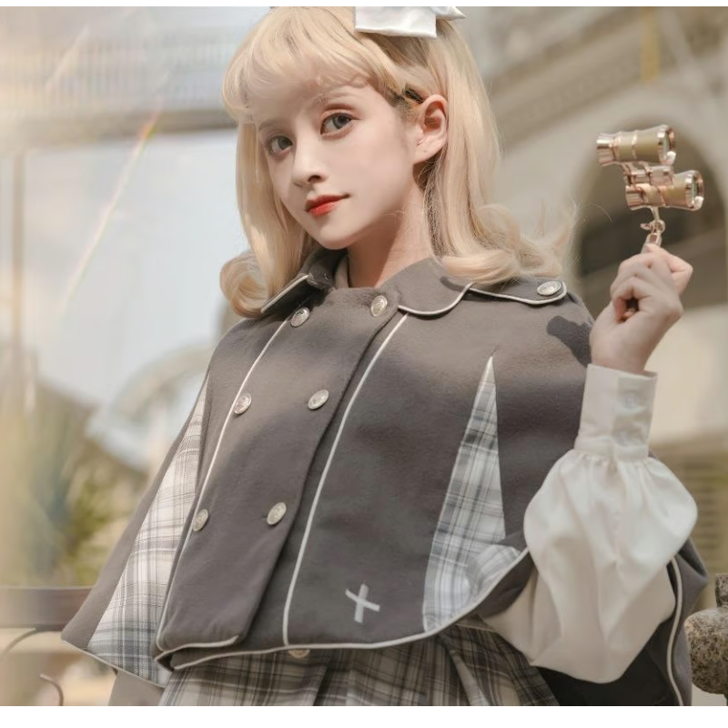 Little Detectiveケープ グレー | tulle オンラインストア Little Detectiveケープ グレー | tulle オンラインストア