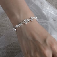 バロックレース薔薇真珠ブレスレット