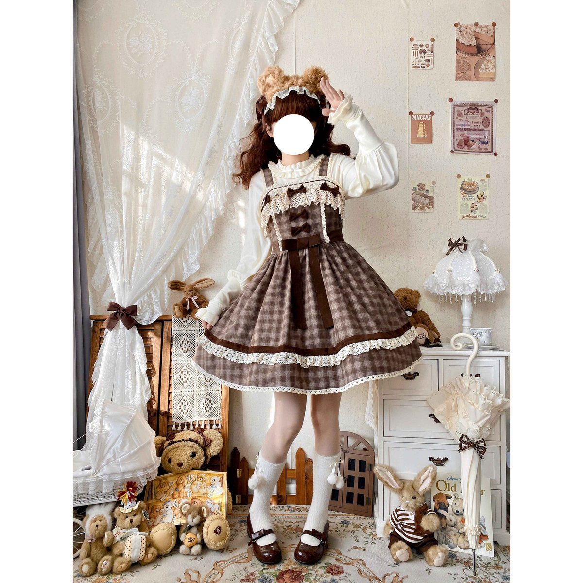 White Tea Dollyジャンパースカート ブラウン | tulle オンラインストア