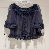 brown manor 2wayレースブラウス ブラック