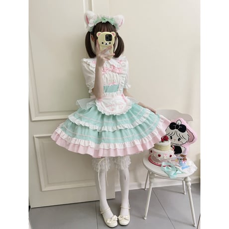 Patissier Chatonジャンパースカート3点set　ミント