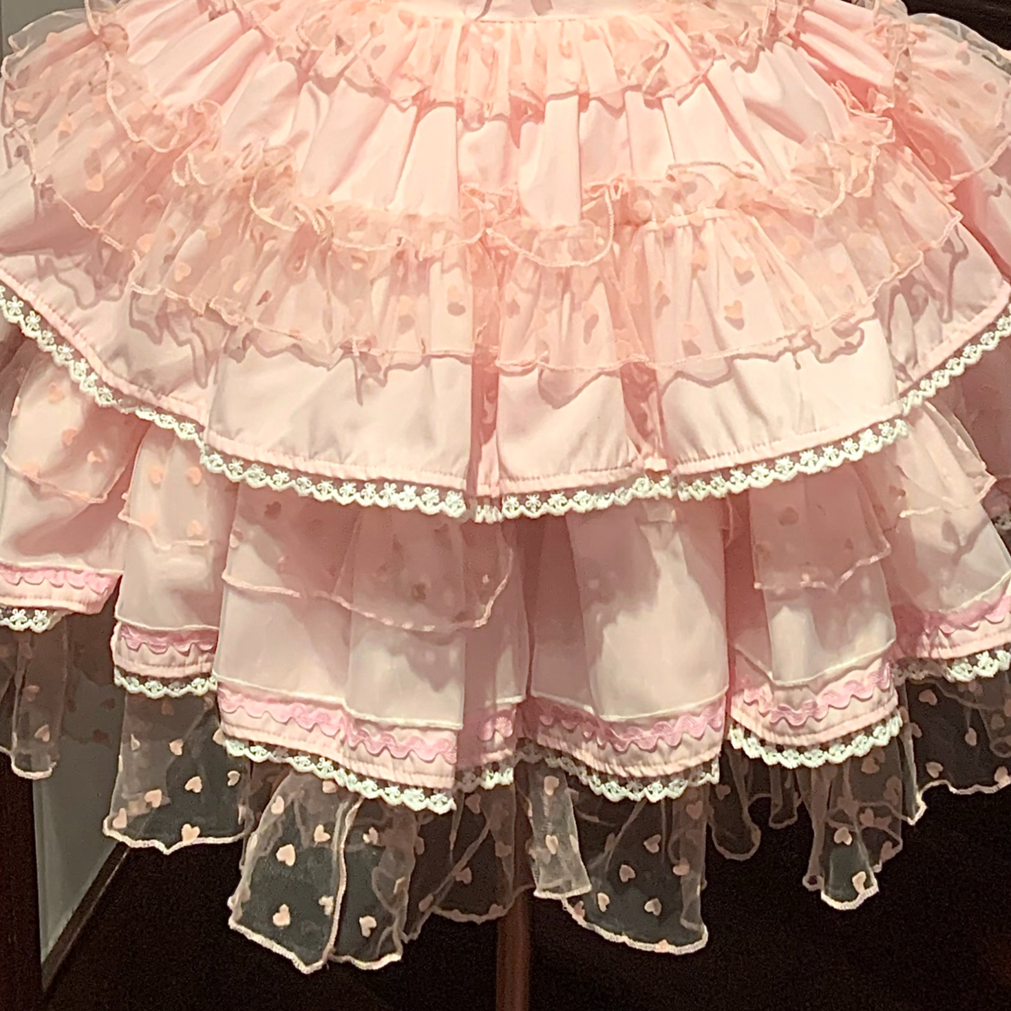 Fancy color ショート丈ジャンパースカート ピンク／select | tulle オ