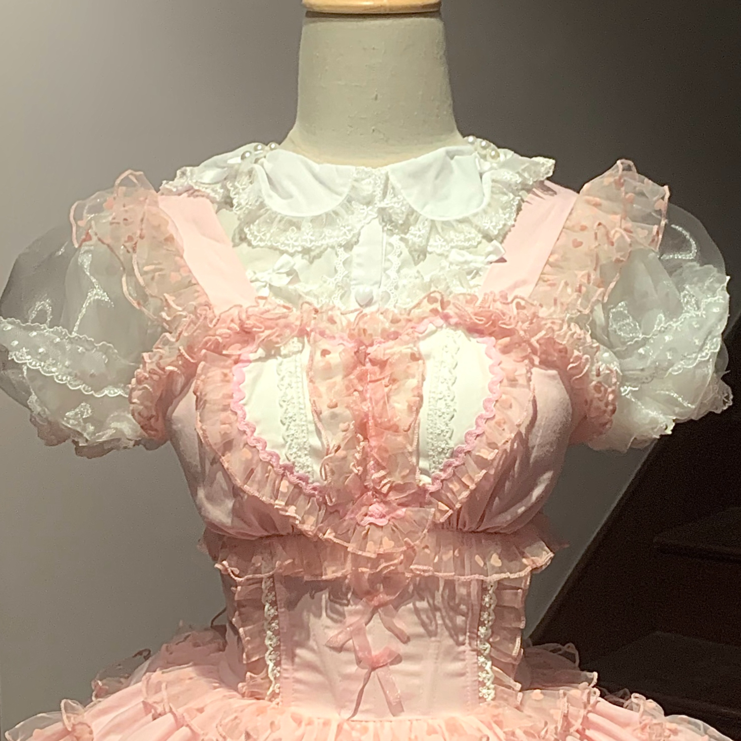 Fancy color ショート丈ジャンパースカート ピンク／select | tulle オ