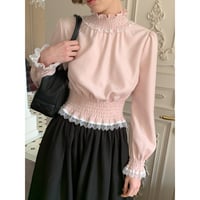 シャーリングクラシカルトップス