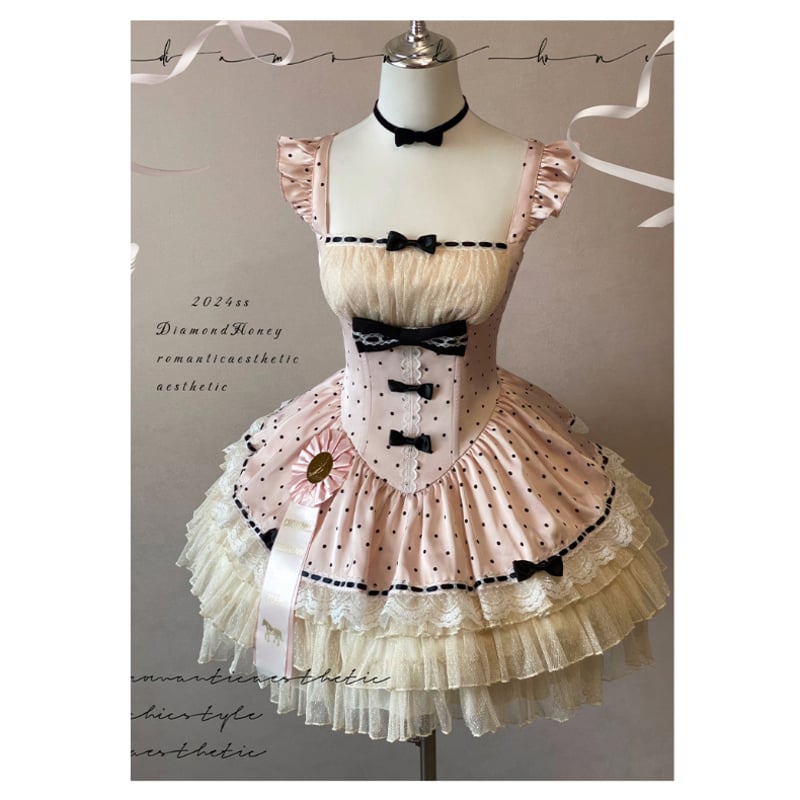 Polka Dotsジャンパースカート ピンク ドット Polka dot danceジャンパースカート ピンク | tulle オンラインストア
