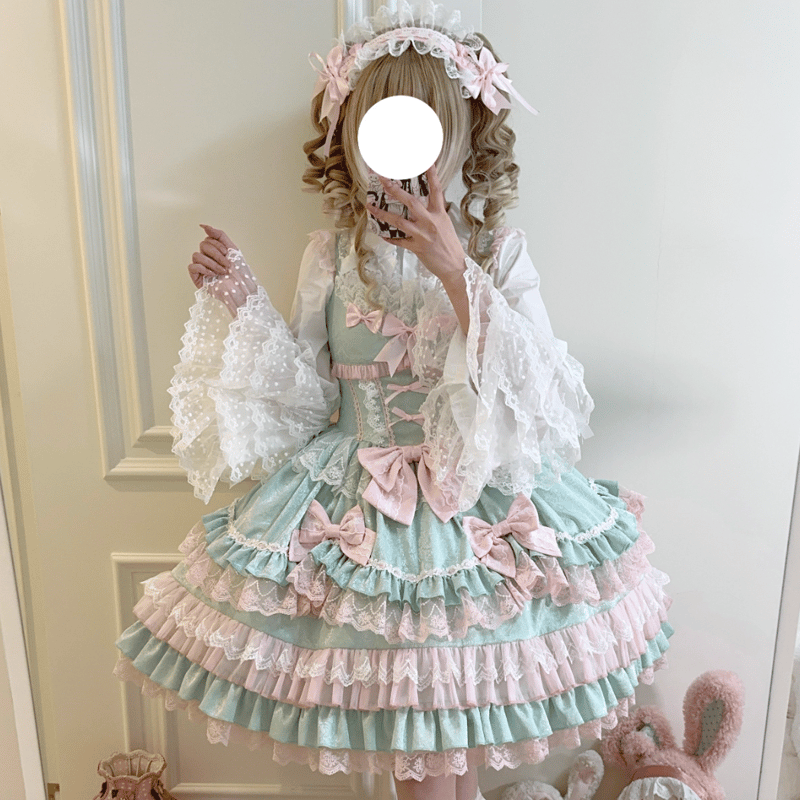 Rococo Princessジャンパースカート ミント×ピンク | tulle オンライン