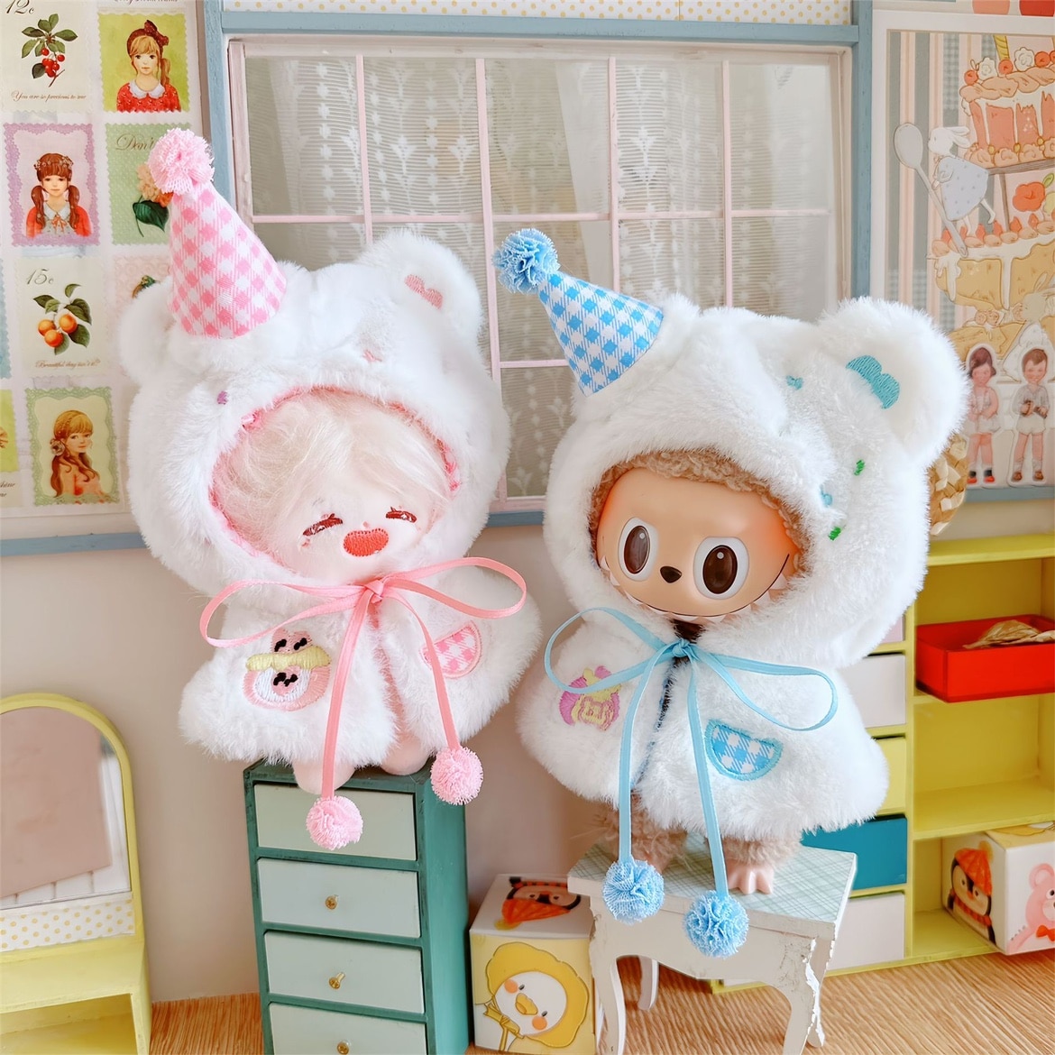 ファー付きドレスのぬいぐるみ ぬい服 フロストファーケープ 2色 | tulle オンラインストア