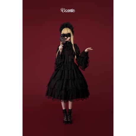 Glazed Flower Banquet ジャンパースカート　ブラック