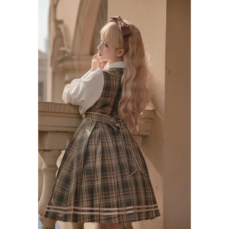 02056-11未使用タグ付　ダブスタ　二浴染めジャンパースカート　ベージュ 02056-11未使用タグ付 ダブスタ 二浴染めジャンパースカート ベージュ