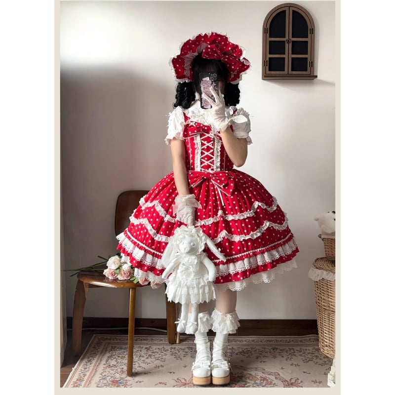 Plaid Baileys Sweet ジャンパースカート ドットレッド | tulle オン