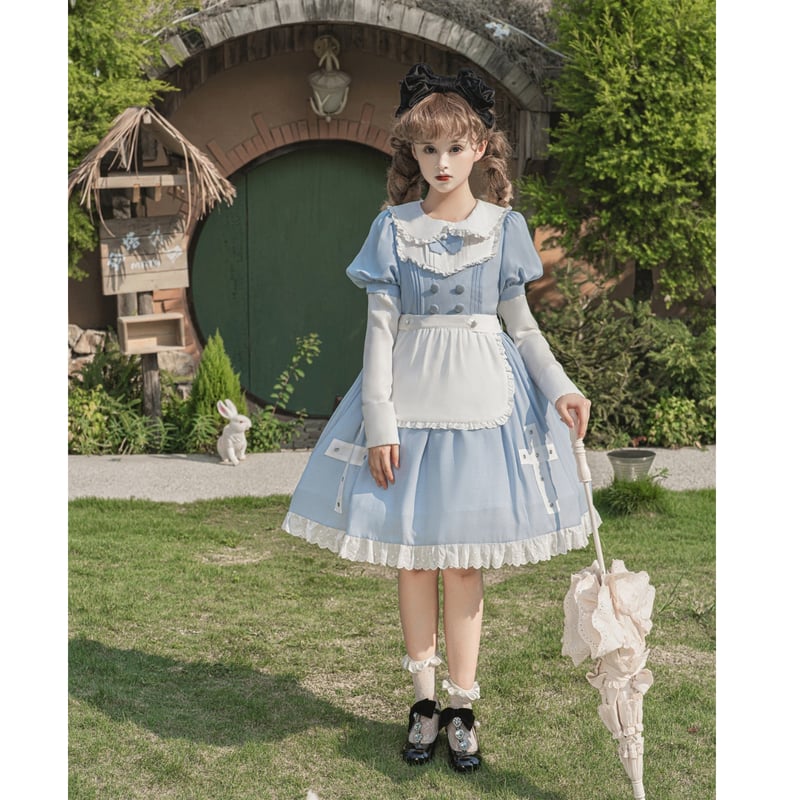 Laura's Doll付け袖付ワンピース + ボンネットセット Laura's Doll付け袖付ワンピース + ボンネットセット Laura's Doll付け