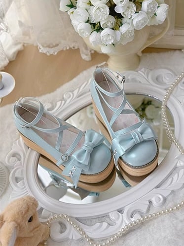 Sweet Ribbonシューズ サックス M Sweet Ribbonシューズ – BABY, THE